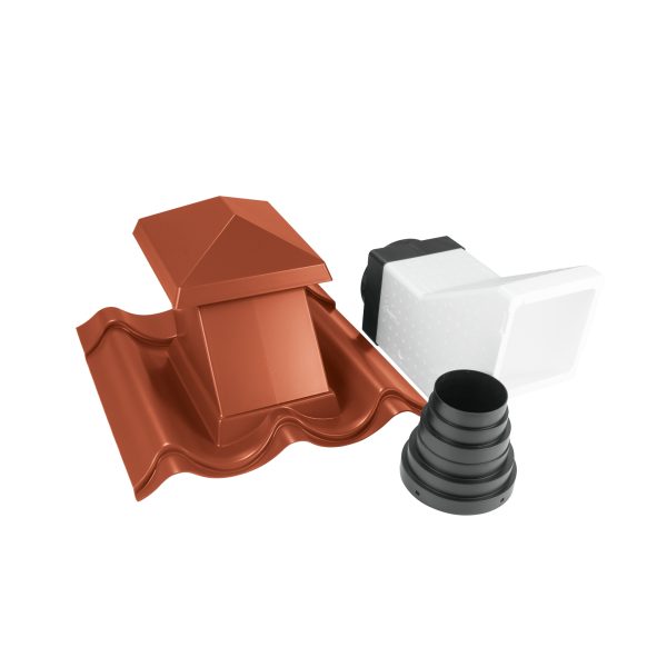 JA-Sanitärentlüfter, Typ 2/1060, DN=15-45° mit Isorohr, Farbe 75-ziegelrot