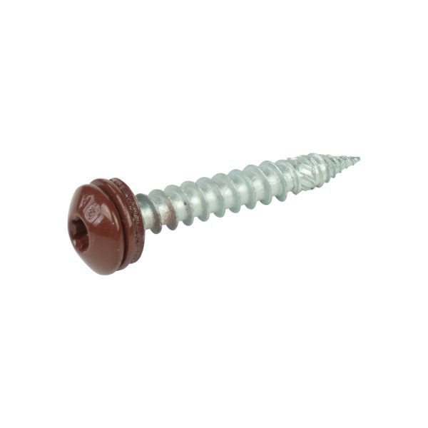 A2/Bimetallschrauben, spanlos, RAL 8012 Pan Head, 6,0 x 40 E12, a´100 Stück