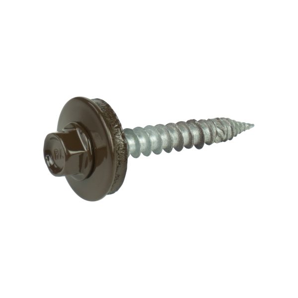 A2/Bimetallschrauben, kopflackiert RAL 8014 6,0 x 40 E19, a´100 Stück, spanlose Verarbeitung