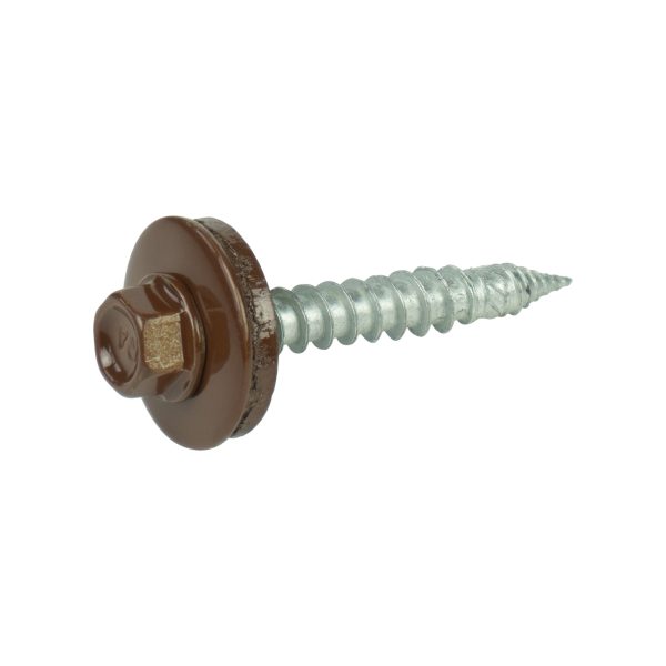 A2/Bimetallschrauben, kopflackiert RAL 8011 6,0 x 40 E19, a´100 Stück, spanlose Verarbeitung