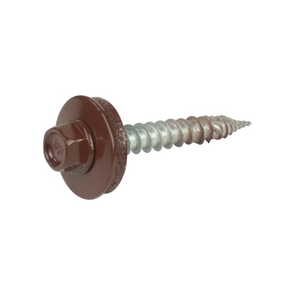 A2/Bimetallschrauben, kopflackiert RAL 8012 6,0 x 40 E19, a´100 Stück, spanlose Verarbeitung