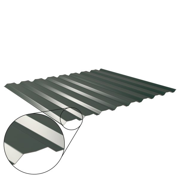 W-20/1100LAZ, RAL 6005-moosgrün Aluminium D=0,70 mm, 25µm Polyester