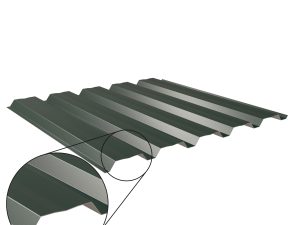 W-35/1035LAZ, RAL 6005-moosgrün Aluminium D=0,70 mm, 25µm Polyester