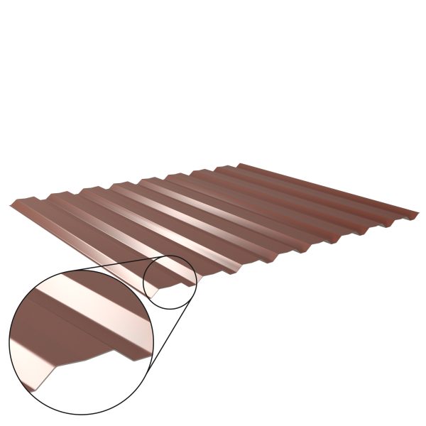 W-20/1100LAZ, RAL 8012-rotbraun Aluminium D=0,70 mm, 25µm Polyester