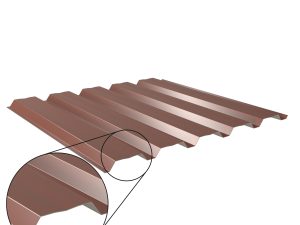 W-35/1035LAZ, RAL 8012-rotbraun Aluminium D=0,70 mm, 25µm Polyester