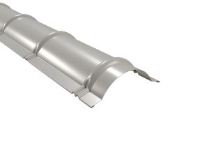 Firstbleche, halbrund, 1860 mm 25µm Polyester, RAL 9006-weißaluminium