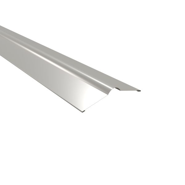 Firstbleche, flach, 140x140x2000 mm 25µ Polyester, RAL 9006-weißaluminium