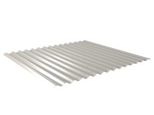 W-1/1064LR, RAL 9006-weißaluminium Profil 76/18-Sinus, Aluminium D=0,70 mm, 25µm Polyester