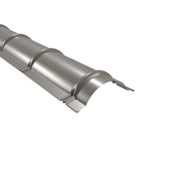 Firstbleche, halbrund, 1860 mm 25µm Polyester, RAL 9007-graualuminium