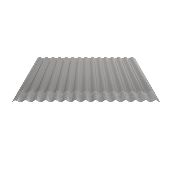 W-1/1064LR, RAL 9007-graualuminium Profil 76/18-Sinus, Aluminium D=0,70 mm, 25µm Polyester