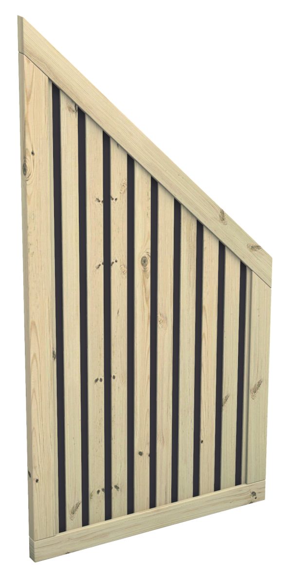 Almeria Sichtschutzaun, Fichte KDI-grün 90 x 180 / 90 cm, schwarze Schattennut VE = 006