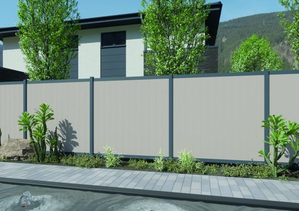 Kingston cWPC Systemzaun Beige Vertical (12 St./147 mm), inkl. Leisten VE = 000, 176 x 183 cm (B x H)