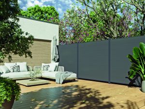 Kingston cWPC Systemzaun Anthrazit XL (8 St./220 mm), inkl. Alu-Leisten VE = 000, 178 x 183 cm (B x H)