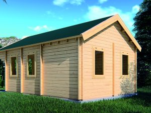 Sommerhaus Niobe 68 mm BB mit Fußboden 18 mm Satteldach o. Dachpappe