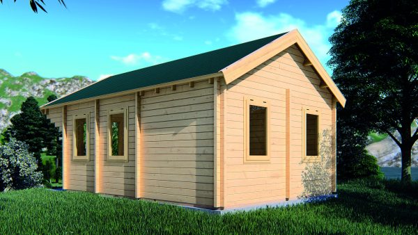 Sommerhaus Niobe 68 mm BB mit Fußboden 18 mm Satteldach o. Dachpappe
