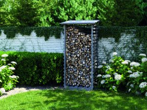 Kaminholzregal Odenwald, klein 1,0x1,0 m granit farbbehandelt VE = 004, 100% PEFC-zertifiziert