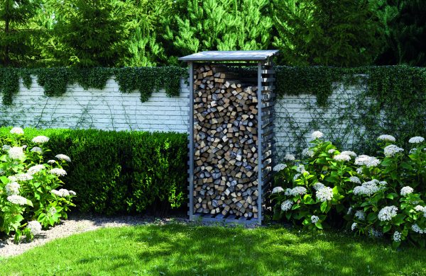 Kaminholzregal Odenwald, klein 1,0x1,0 m granit farbbehandelt VE = 004, 100% PEFC-zertifiziert