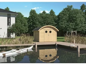 Gerätehaus Rerik mit Tonnendach 30/20 natur - unbehandelt VE = 000