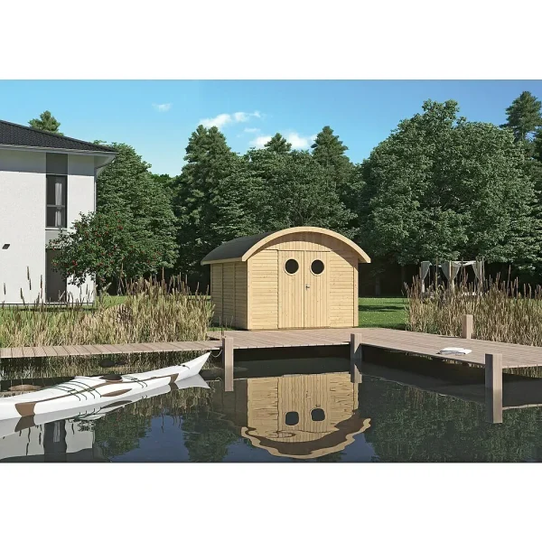 Gerätehaus Rerik mit Tonnendach 30/20 natur - unbehandelt VE = 000