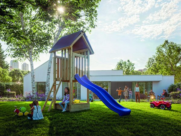 Kinderspielturm Emmi, KDI-grün 125 x 176 x 303 cm VE = 004