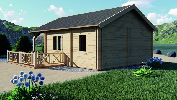 Sommerhaus Spreewald 68 mm BB mit Fußboden 18 mm Satteldach o. Dachpappe