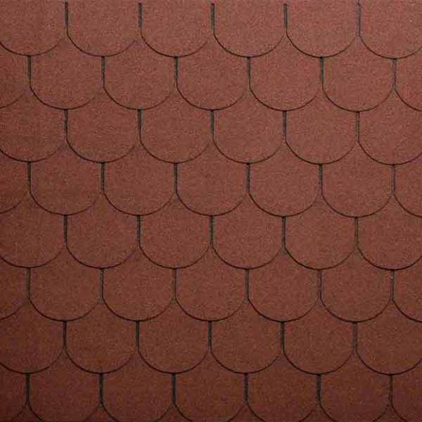 Bitumen-Premium-Dachschindeln (EN544) Biberschwanz, 3,05 m²/ Paket, rot VE = 052