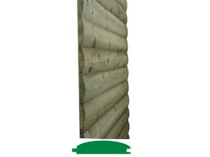19,5X96 mm Fichte Blockhausprofil -KDI- 10 mm Feder, 6 Stück gebündelt, Länge 420 m