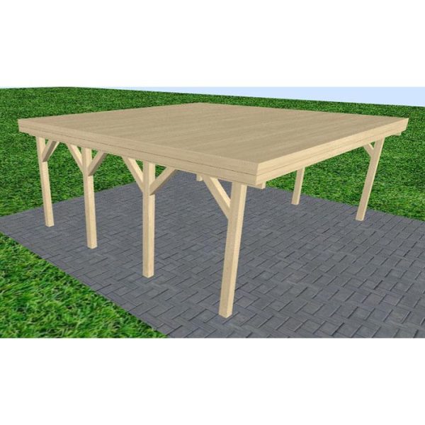 JODA Carport Büsum KG Master Holzblende, Flachdach vorb.f. Gründach
