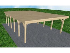 JODA Carport Büsum LG Master Holzblende, Flachdach vorb.f. Gründach