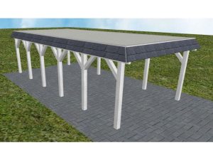 JODA Carport Glinde LT Select Walmblende, Flachdach mit Stahl-Trapezplatten Antikondens