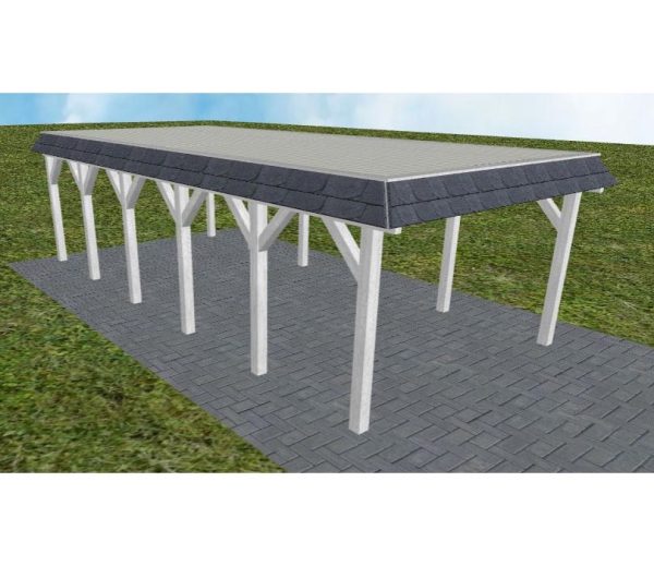 JODA Carport Glinde LT Select Walmblende, Flachdach mit Stahl-Trapezplatten Antikondens