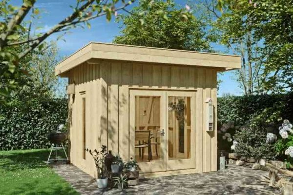 JODA Gartenhaus Greenbox 2 Holzständerbauweise 300x400 cm Lärche Boden-Deckelschalung