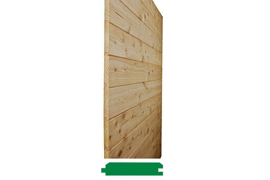 22,5X121 mm Lärche Fasebrett mit N+F (4 Stck. gebündelt) trocken L: 3,00 m