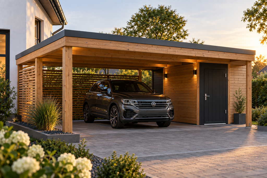 Carport nach Maß am Wohnhaus