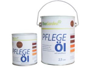 Gartenholz Pflegeöl 2,5 Liter – Farbton Lärche Verbrauch/Einbringmenge ca. 100 ml/qm pro Anstrich