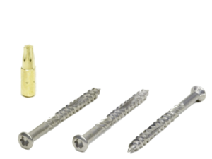 Schraube für Hartholz 5,0x60mm – speziell gehärteter Edelstahl – Flachkopf mit Torxaufnahme und Fräsrippen – 2/3 Bohrgewinde mit Reib