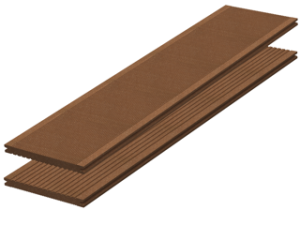 megawood® CLASSIC JUMBO Diele – nussbraun – Barfußdielen – Massivprofil