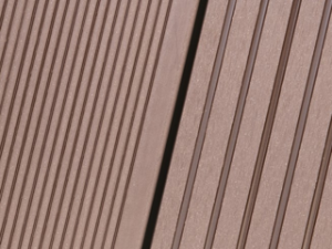 VivaDeck® WPC Terrassendielen – Oval-Hohlkammer Riffel-/Trapezprofil – eins. 7 Nuten geschliffen & eins. 22 Wellen gebürstet FARBTON