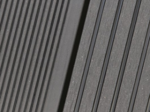 VivaDeck® WPC Terrassendielen – Oval-Hohlkammer Riffel-/Trapezprofil – eins. 7 Nuten geschliffen & eins. 22 Wellen gebürstet FARBTON