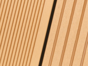 VivaDeck® WPC Terrassendielen – Oval-Hohlkammer Riffel-/Trapezprofil – eins. 7 Nuten geschliffen & eins. 22 Wellen gebürstet FARBTON