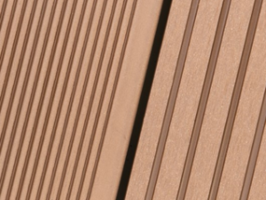 VivaDeck® WPC Terrassendielen – Oval-Hohlkammer Riffel-/Trapezprofil – eins. 7 Nuten geschliffen & eins. 22 Wellen gebürstet FARBTON