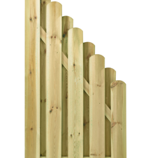 Bretterzaun JUIST – Nadelholz KDI grün – Bretter ca. 16 x 140 mm – Kopf gerundet