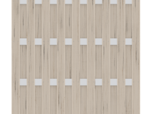 Jumbo WPC Sichtschutz Alu Sand – Profile: 10 x 115 mm edelstahlverschraubt – Querleiste aus Aluminium : 15 x 90 mm – Abmessungen: 179