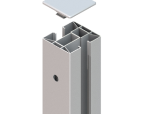 System Klemmpfosten Silber – aus Aluminium – bestehend aus 2 Halbpfosten. Passend für System WPC und System Glas. Die Pfosten sin