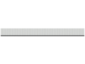 System Dekorprofil Gamma Silb. – Set bestehend aus einem 1 – 5 mm lochgestanzten Edelstahlfeld – inkl. Dekorprofil-Adapter Silber. Ab