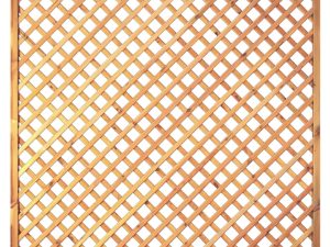 Diagonal-Rankzaun 180 x 180 cm
MW 6 x 6 cm, Rahmen 45/45 mm, kdi grün
Leisten 12 x 30 mm, genagelt