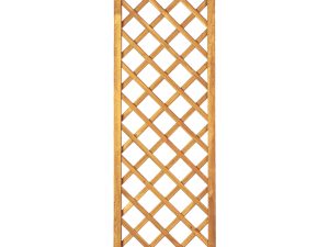 Diagonal-Rankzaun 60 x 180 cm
MW 10 x 10 cm, Rahmen 45/45 mm, kdi grün
Leisten 12 x 30 mm, genagelt