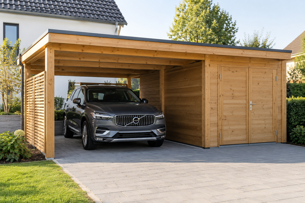 Carport nach Maß mit Geräteraum