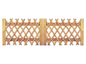 Jägerzaun Doppeltor 300 x 100 cm
Latten 55 mm, kdi braun
ohne Beschlag, ohne Pfosten