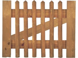 Senkrechtzaun Tor 100 x 80 cm
Latten 55 mm, kdi braun
ohne Beschlag, ohne Pfosten